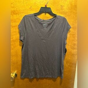Torrid grey super soft slub jersey vneck tee new short sleeve tshirt size 0/L